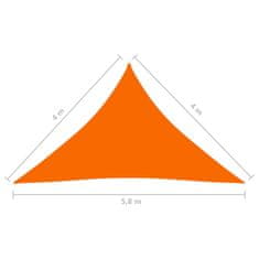 Vidaxl Tieniaca plachta oxfordská látka trojuholníková 4x4x5,8 m oranžová