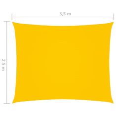 Vidaxl Tieniaca plachta oxfordská látka obdĺžniková 2,5x3,5 m žltá