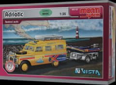 Greatstore Stavebnice Monti 63 Land Rover-vlek s loďkou/člunem 1:35 v krabici 22x15x6cm