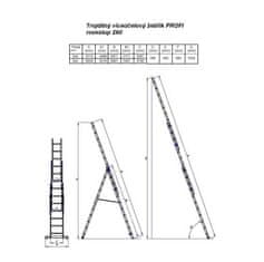 shumee Rebrík G21 3-dielny 5,9 m 3 x 9 priečok