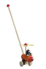 shumee Strkadlo Krtek a vrtulník dřevo 60cm tlačící s tyčkou v sáčku 12m+