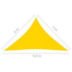 Vidaxl Tieniaca plachta oxfordská látka trojuholníková 4x4x5,8 m žltá