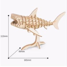 Robotime Robotime 3D dřevěné puzzle Žralok 41 dílků
