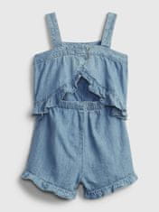 Gap Detské šaty denim ruffle romper 3YRS