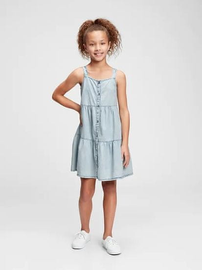 Gap Detské šaty denim tiered dress