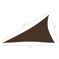 Vidaxl Tieniaca plachta oxfordská látka trojuholníková 4x5x6,4 m hnedá