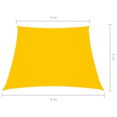 Vidaxl Tieniaca plachta, oxford, lichobežníková 3/4x3 m, žltá