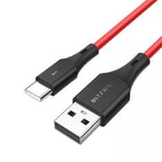 BW-TC15 kábel USB / USB-C 3A 1.8m, červený