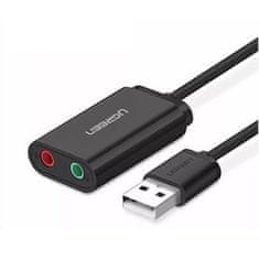 Ugreen US205 USB externá zvuková karta 15cm, čierna