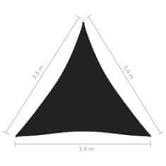 Vidaxl Tieniaca plachta oxfordská látka trojuholníková 3,6x3,6x3,6m čierna