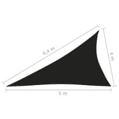 Vidaxl Tieniaca plachta oxfordská látka trojuholníková 4x5x6,4m čierna