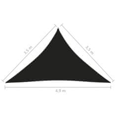 Vidaxl Tieniaca plachta oxfordská látka trojuholníková 3,5x3,5x4,9 m čierna