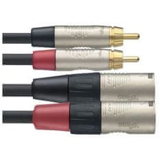 Stagg NTC3CMXMR Dvojitý kábel, RCA/XLR (m/m), 3 m