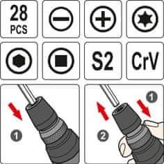 YATO Súprava skrutkovačov s bitmi 28 ks