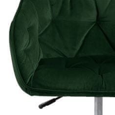 Design Scandinavia Kancelárska stolička Brooke, zamat, tmavo zelená