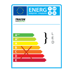 Tracon Electric Plastové chránené LED svietidlo s mriežkou - kruhové 15W