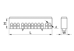 Tracon Electric Mostík PE zelený 12P 13x26x5,5mm / L=88mm 2 ks