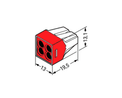 Wago Spojovacia svorka bezskrutková - 4 vodiče 13x13,1x19,5mm 10 ks