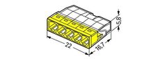 Wago Spojovacia svorka bezskrutková - 5 vodičov 22x5,8x16,7mm 15 ks