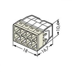 Wago Spojovacia svorka bezskrutková - 8 vodičov 18x10,4x16,7mm 10 ks