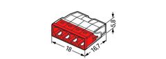 Wago Spojovacia svorka bezskrutková - 4 vodiče 18x5,8x16,7mm 15 ks