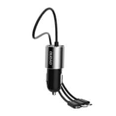 DUDAO R5Pro autonabíjačka + kábel Lightning / USB-C / Micro USB 3.4A, čierna
