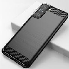 MG Carbon Case Flexible silikónový kryt na Samsung Galaxy S21 Plus 5G, čierny