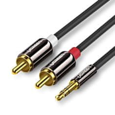 Ugreen AV116 audio kábel 3,5mm jack - 2RCA 3m, čierny