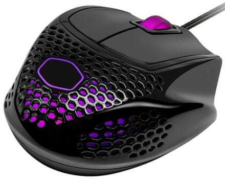 Cooler Master MM720, čierna lesklá (MM720-KKOL2) USB kábel Ultrawave RGB podsvietenie PFTE slidery pre pravorukých