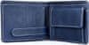 Peňaženka z prírodnej kože, ručne tamponovaná v modrej farbe