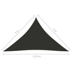 Vidaxl Tieniaca plachta oxfordská látka trojuholníková 3x3x4,24 m antracitová