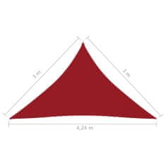 Vidaxl Tieniaca plachta oxfordská látka trojuholníková 3x3x4,24 m červená