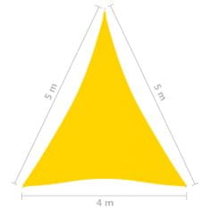 Vidaxl Tieniaca plachta oxfordská látka trojuholníková 4x5x5 m žltá