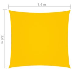 Vidaxl Tieniaca plachta oxfordská látka štvorcová 3,6x3,6 m žltá