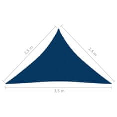 Vidaxl Tieniaca plachta oxfordská látka trojuholníková 2,5x2,5x3,5 m modrá