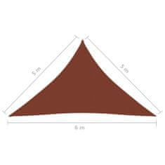 Vidaxl Tieniaca plachta oxfordská látka trojuholníková 5x5x6 m tehlová