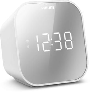 rádiobudík philips tar4406 duálny alarm usb port pre nabíjanie zrkadlový displej sleep snooze fm tuner