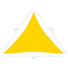 Vidaxl Tieniaca plachta oxfordská látka trojuholníková 3x3x3 m žltá