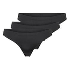 ONLY 3 PACK - dámske tangá ONLT RACY 15211630 Black (Veľkosť XL)