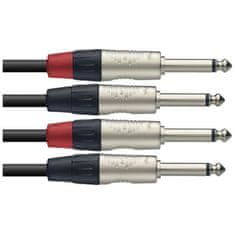 Stagg NTC6PR, kabel dvojitý mono JACK/JACK, 6m