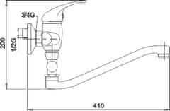 NOVASERVIS Metalia 55, vaňová paneláková batéria 100 mm, chrómová, 55033,0