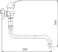 NOVASERVIS Metalia 55, vaňová paneláková batéria 150 mm, chrómová, 55071,0