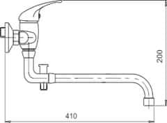 NOVASERVIS Metalia 55, vaňová paneláková batéria 100 mm, chrómová, 55037,0