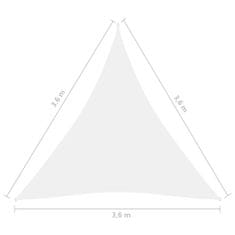 Vidaxl Tieniaca plachta oxfordská látka trojuholníková 3,6x3,6x3,6m biela