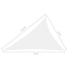 Vidaxl Tieniaca plachta oxfordská látka trojuholníková 4x5x6,4 m biela