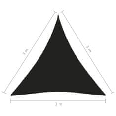 Vidaxl Tieniaca plachta oxfordská látka trojuholníková 3x3x3 m čierna