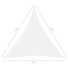 Vidaxl Tieniaca plachta oxfordská látka trojuholníková 4x4x4 m biela