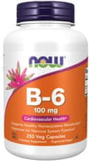 NOW Foods Vitamín B6 Pyridoxín, 100mg, 250 kapsúl