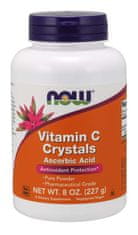 NOW Foods Vitamín C Crystals, kyselina askorbová bez GMO, čistý prášok, 227 g