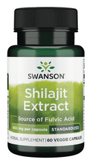 Swanson Shilajit Extrakt - 400 mg, 60 rastlinných kapsúl